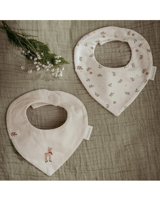 LITTLE DUTCH. Σετ 2 σαλιάρες-μπαντάνες Little Christmas - One Size