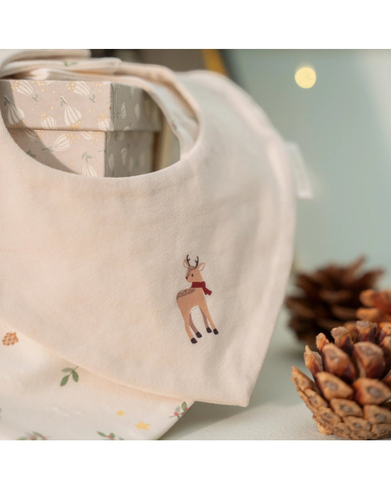 LITTLE DUTCH. Σετ 2 σαλιάρες-μπαντάνες Little Christmas - One Size