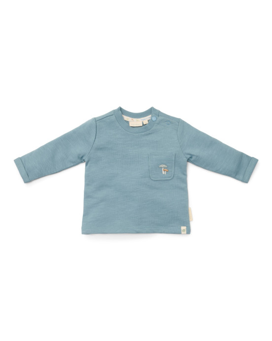 LITTLE DUTCH. Μπλουζάκι μακρυμάνικο με τσέπη Stone Blue - Νο 68