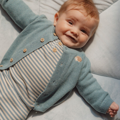 LITTLE DUTCH. Ζακέτα πλεκτή Baby Blue - Νο 44