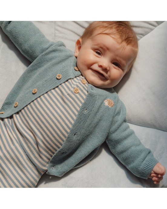 LITTLE DUTCH. Ζακέτα πλεκτή Baby Blue - Νο 44