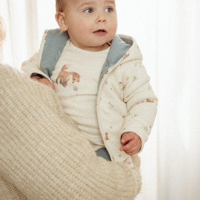 LITTLE DUTCH. Μπουφάν διπλής όψης Stone Blue - Νο 68