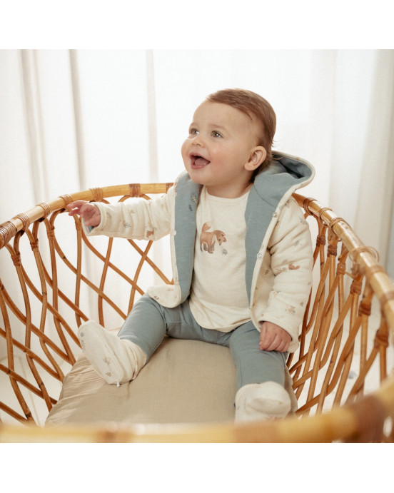 LITTLE DUTCH. Μπουφάν διπλής όψης Stone Blue - Νο 74