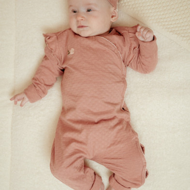 LITTLE DUTCH. Ολόσωμο φορμάκι με βολάν Pink Blush - Νο 56