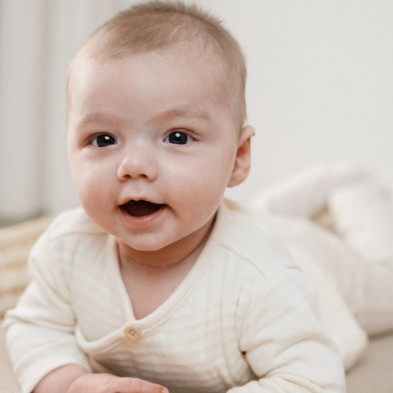 LITTLE DUTCH. Φορμάκι μακρυμάνικο Soft Beige Stripe - Νο 74