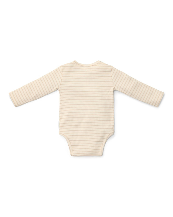 LITTLE DUTCH. Φορμάκι μακρυμάνικο Soft Beige Stripe - Νο 56