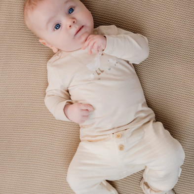 LITTLE DUTCH. Μπλουζάκι μακρυμάνικο Sand Newborn - Νο 56