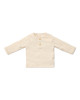 LITTLE DUTCH. Μπλουζάκι μακρυμάνικο με κουμπάκια Soft Beige Stripe - Νο 62