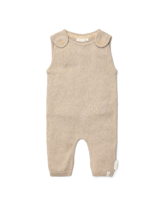 LITTLE DUTCH. Πλεκτό αμάνικο φορμάκι Soft Beige Melee - Νο 68