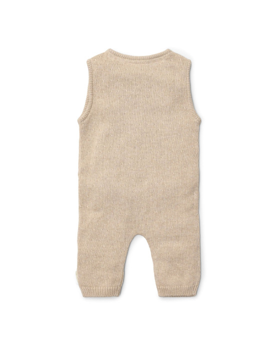 LITTLE DUTCH. Πλεκτό αμάνικο φορμάκι Soft Beige Melee - Νο 68