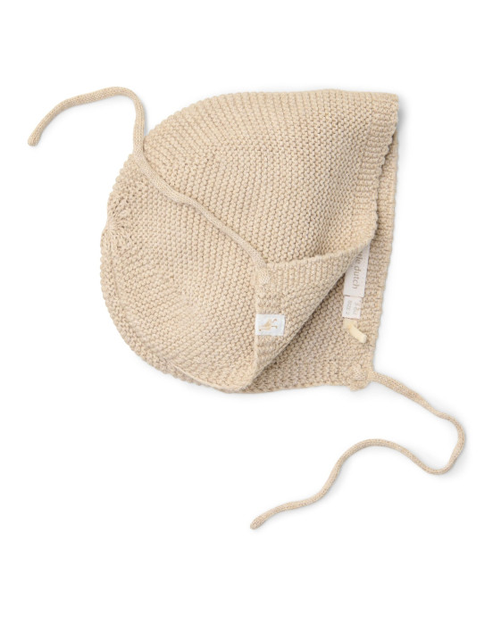 LITTLE DUTCH. Πλεκτό σκουφάκι Soft Beige Melee - Νο 2 (3-6 μηνών)