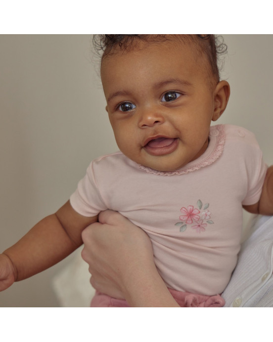 LITTLE DUTCH. Φορμάκι κοντομάνικο ροζ Blossom - Νο 74