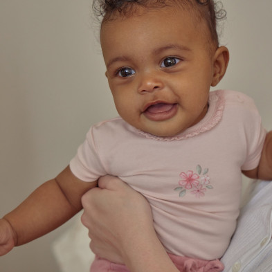 LITTLE DUTCH. Φορμάκι κοντομάνικο ροζ Blossom - Νο 62