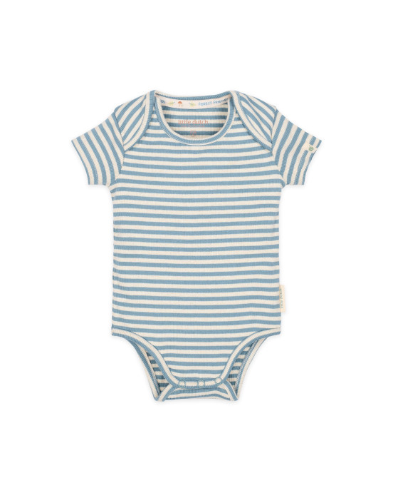 LITTLE DUTCH. Φορμάκι κοντομάνικο μπλε Stone Blue stripe - Νο 50
