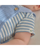 LITTLE DUTCH. Φορμάκι κοντομάνικο μπλε Stone Blue stripe - Νο 50