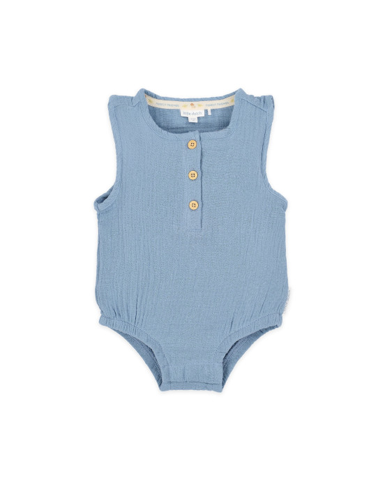 LITTLE DUTCH. Φορμάκι αμάνικο μπλε Stone Blue - Νο 68