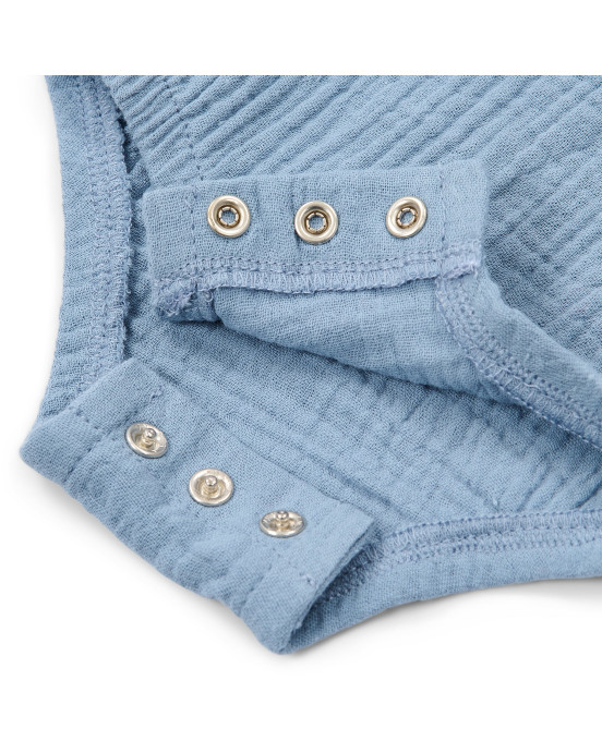 LITTLE DUTCH. Φορμάκι αμάνικο μπλε Stone Blue - Νο 74