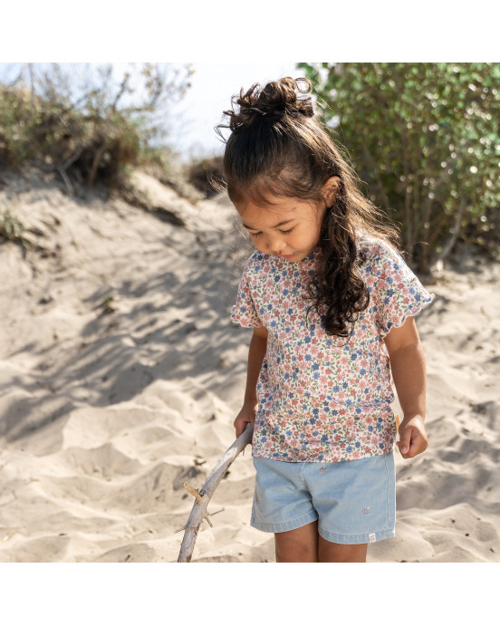 LITTLE DUTCH. Μπλουζάκι κοντομάνικο Meadow Flowers - Νο 86