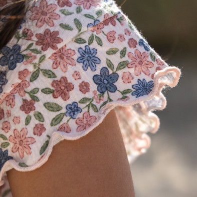 LITTLE DUTCH. Μπλουζάκι κοντομάνικο Meadow Flowers - Νο 86