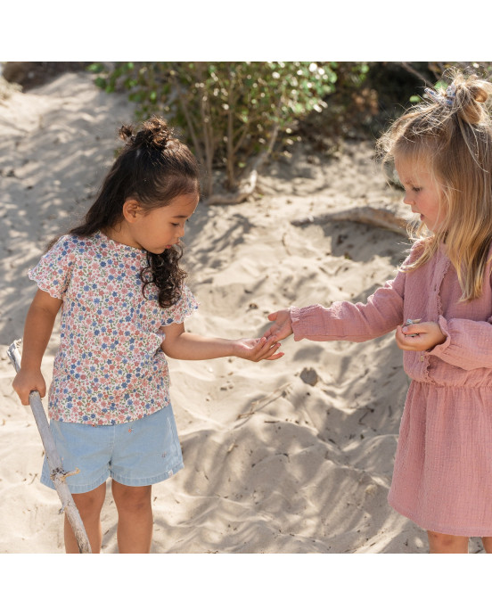 LITTLE DUTCH. Μπλουζάκι κοντομάνικο Meadow Flowers - Νο 80