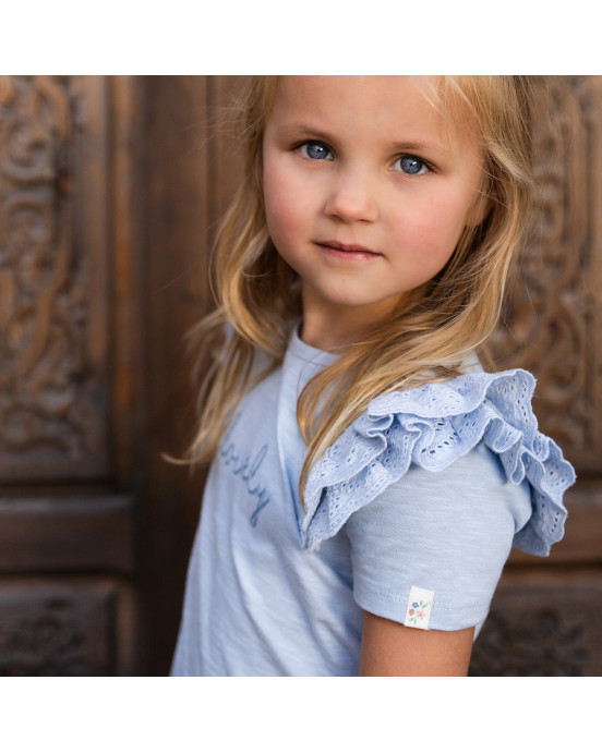 LITTLE DUTCH. Μπλουζάκι κοντομάνικο Sky Blue - Νο 80