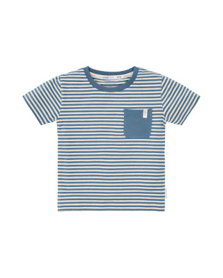 LITTLE DUTCH. Μπλουζάκι κοντομάνικο Indigo Sand stripe - Νο 74