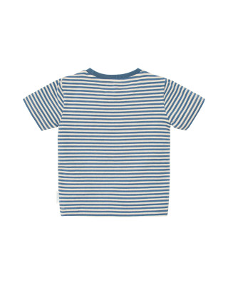 LITTLE DUTCH. Μπλουζάκι κοντομάνικο Indigo Sand stripe - Νο 74