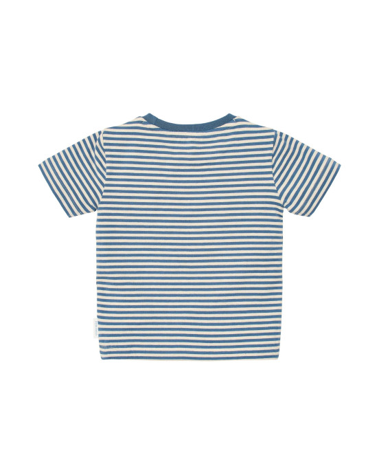 LITTLE DUTCH. Μπλουζάκι κοντομάνικο Indigo Sand stripe - Νο 92