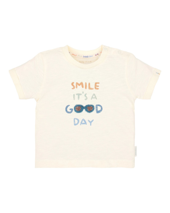 LITTLE DUTCH. Μπλουζάκι κοντομάνικο με σχέδιο Creme - Νο 86