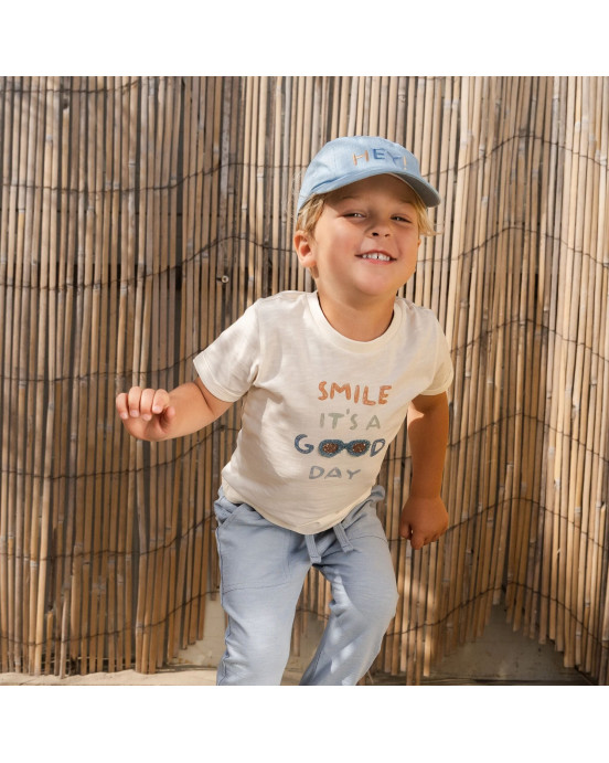 LITTLE DUTCH. Μπλουζάκι κοντομάνικο με σχέδιο Creme - Νο 92