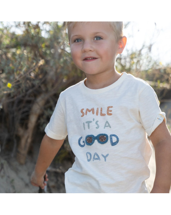 LITTLE DUTCH. Μπλουζάκι κοντομάνικο με σχέδιο Creme - Νο 86