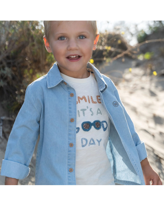 LITTLE DUTCH. Μπλουζάκι κοντομάνικο με σχέδιο Creme - Νο 98