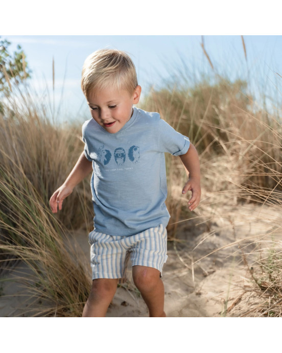 LITTLE DUTCH. Μπλουζάκι κοντομάνικο Steel Blue - Νο 86