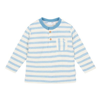 LITTLE DUTCH. Μπλουζάκι μακρυμάνικο Steel Blue stripe - Νο 80