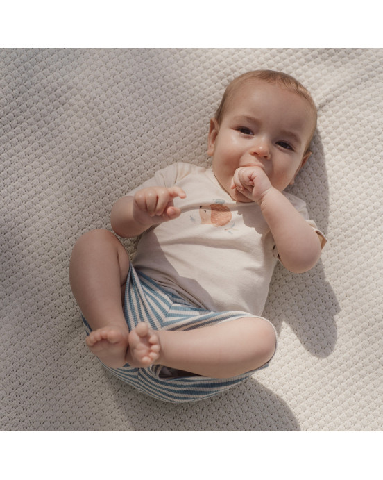 LITTLE DUTCH. Μπλουζάκι κοντομάνικο κρεμ Sand Melee - Νο 74