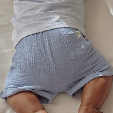 LITTLE DUTCH. Μπλουζάκι κοντομάνικο μπλε Baby Blue - Νο 62