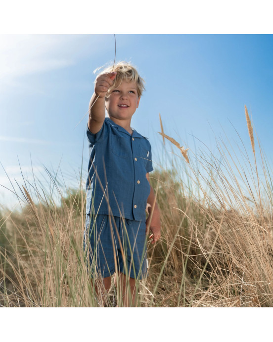 LITTLE DUTCH. Πουκάμισο κοντομάνικο Indigo - Νο 92