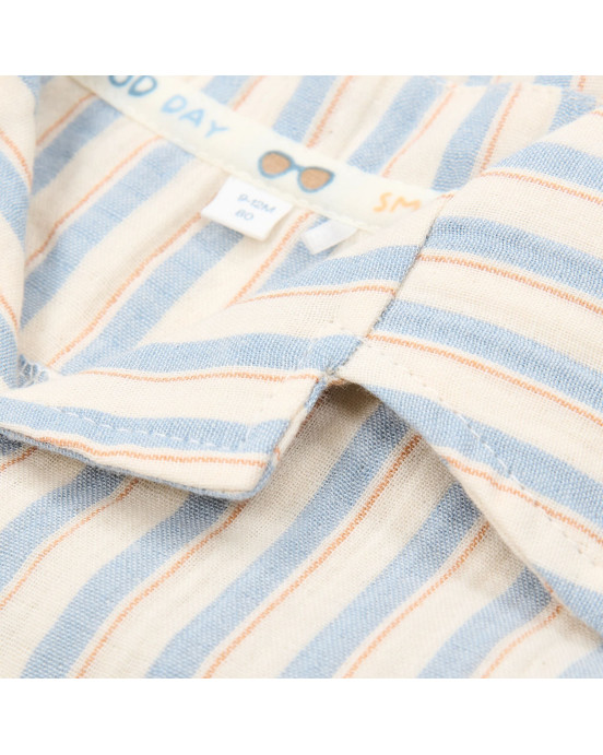 LITTLE DUTCH. Πουκάμισο κοντομάνικο Multi Stripe - Νο 74