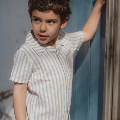 LITTLE DUTCH. Πουκάμισο κοντομάνικο Multi Stripe - Νο 92