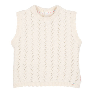 LITTLE DUTCH. Πλεκτό αμάνικο μπλουζάκι Creme - Νο 98