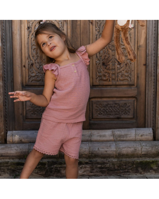 LITTLE DUTCH. Παντελονάκι κοντό Pink Blush - Νο 98