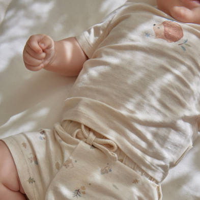 LITTLE DUTCH. Παντελονάκι κοντό κρεμ Forest Nature - Νο 68