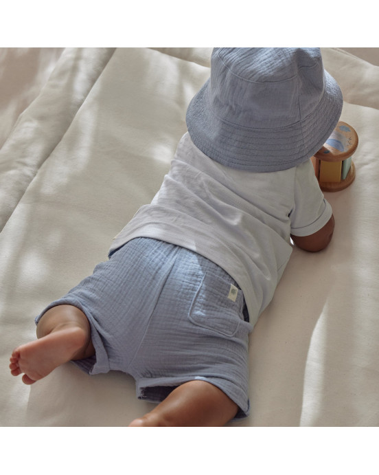 LITTLE DUTCH. Παντελονάκι κοντό μπλε Stone Blue - Νο 68