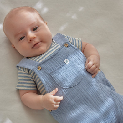 LITTLE DUTCH. Σαλοπέτα κοντή μπλε Stone Blue - Νο 74