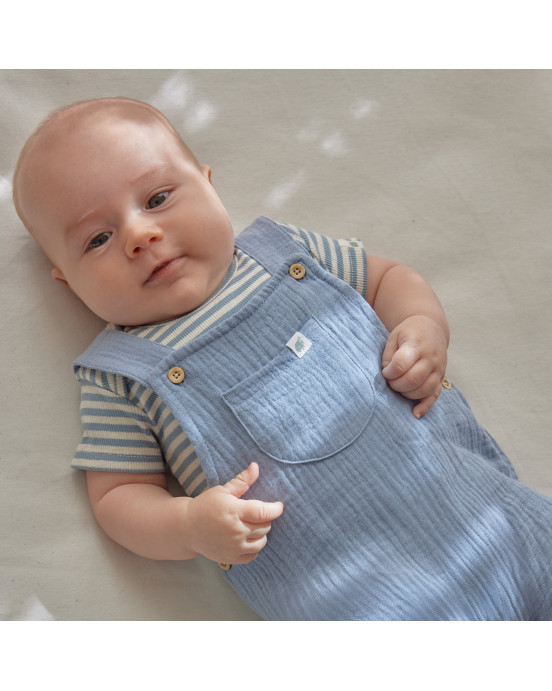 LITTLE DUTCH. Σαλοπέτα κοντή μπλε Stone Blue - Νο 74