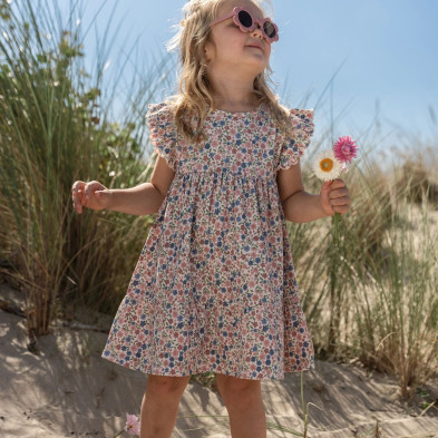 LITTLE DUTCH. Φορεματάκι αμάνικο με βολάν Meadow Flowers - Νο 104