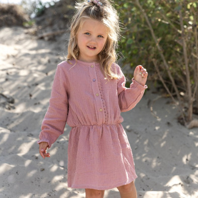 LITTLE DUTCH. Φορεματάκι μακρυμάνικο Pink Blush - Νο 92