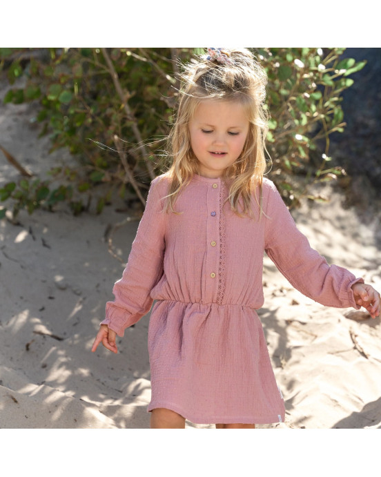 LITTLE DUTCH. Φορεματάκι μακρυμάνικο Pink Blush - Νο 92