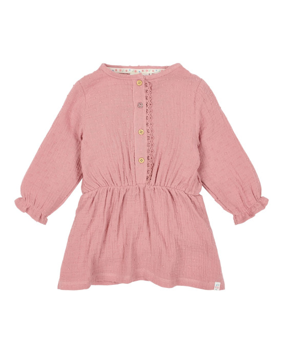 LITTLE DUTCH. Φορεματάκι μακρυμάνικο Pink Blush - Νο 104