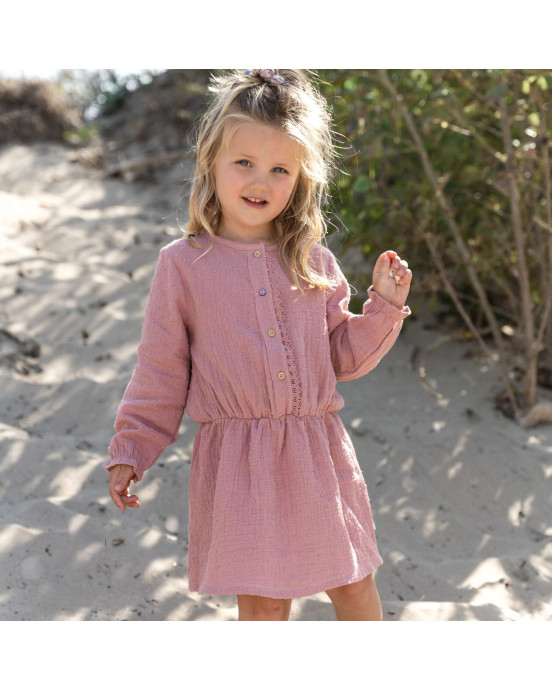 LITTLE DUTCH. Φορεματάκι μακρυμάνικο Pink Blush - Νο 98